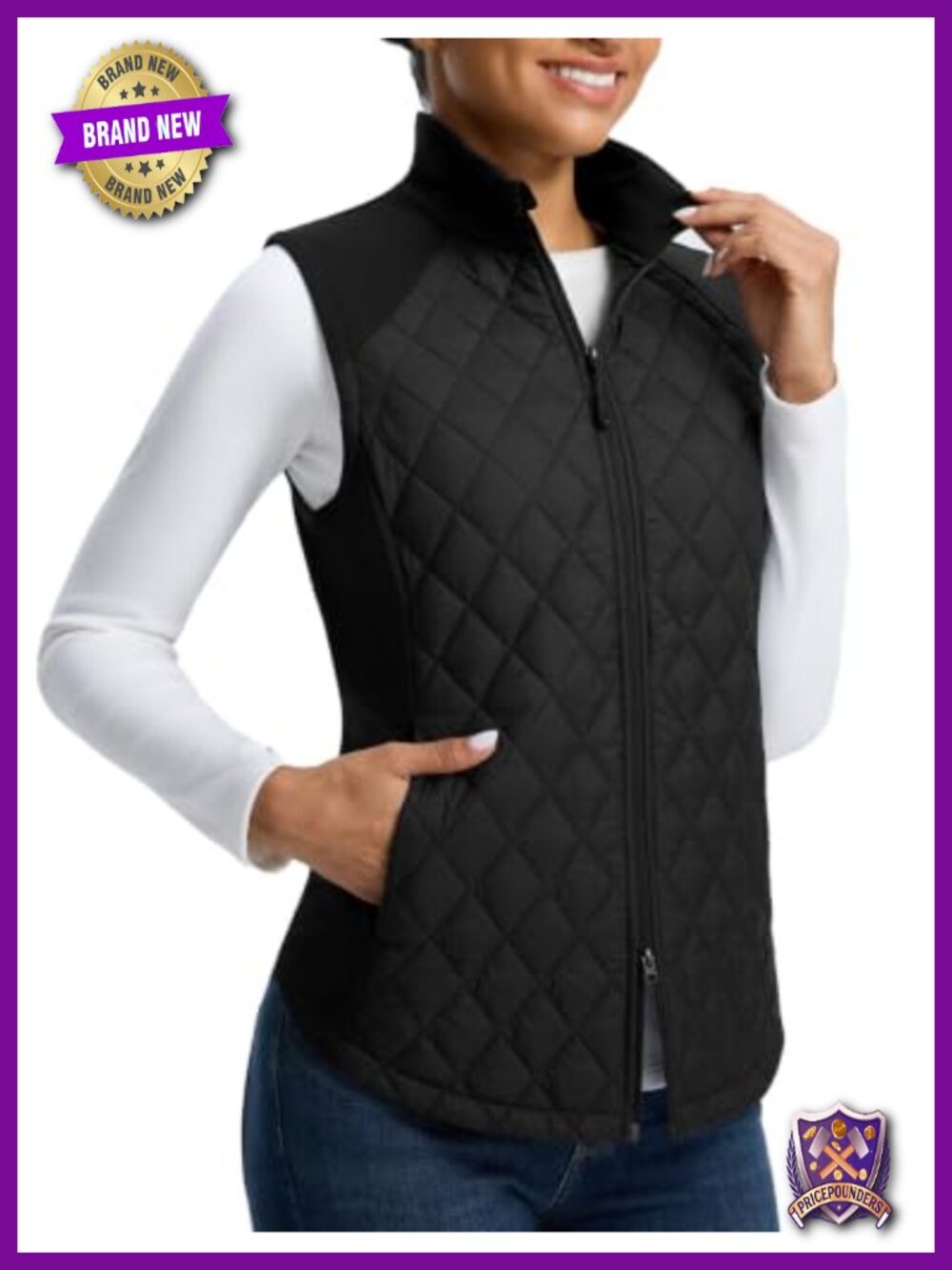 baleaf Women's Lightweight Puffer Vest Nylon Water Resistant Zip Golf